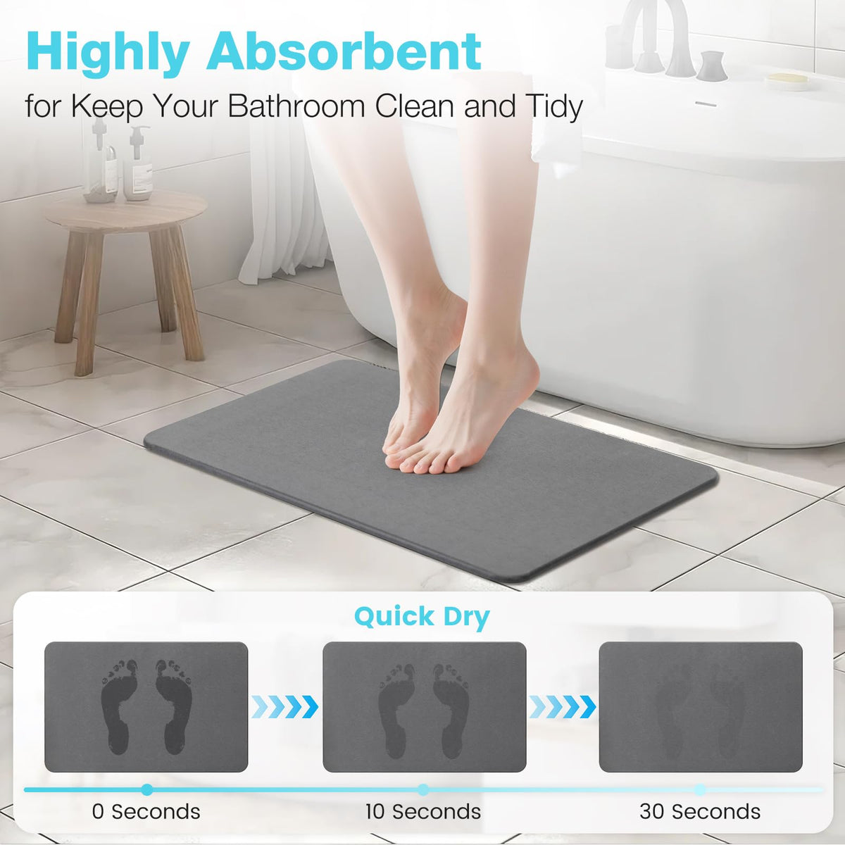 Greenturf diatomite mat anti-slip texture for stable bathroom use