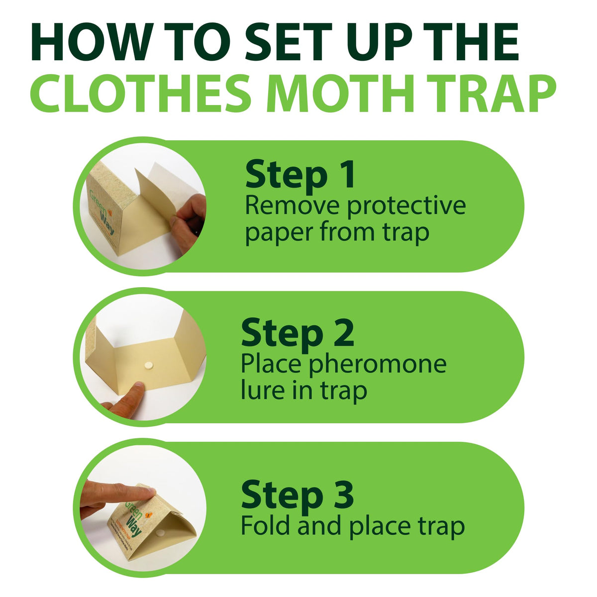 Insects Limited Greenway traps provide odorless protection in a wardrobe.