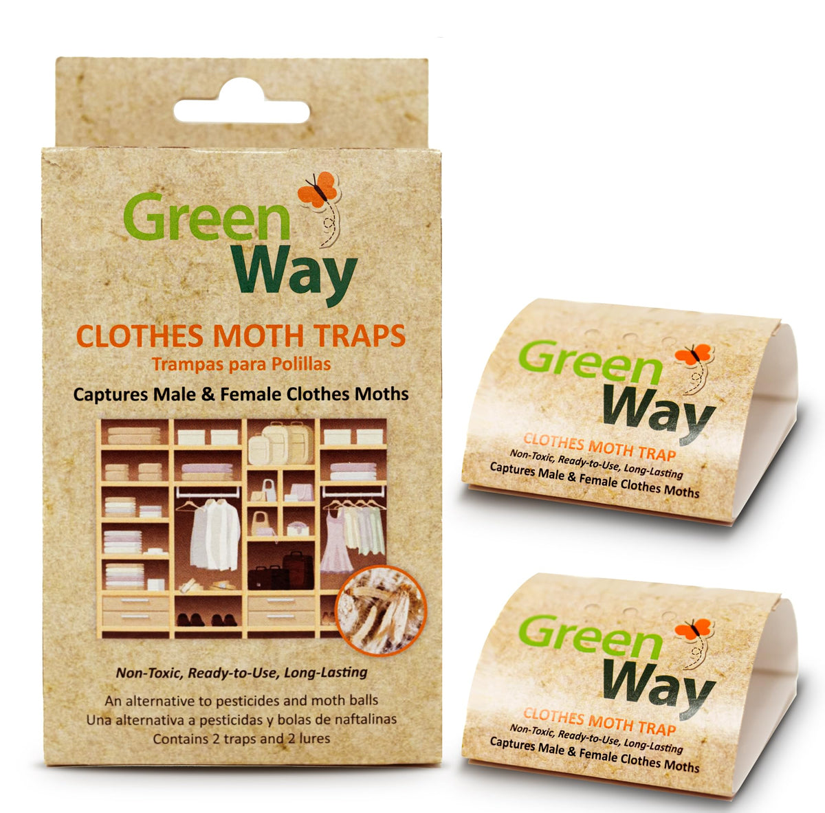 Insects Limited Greenway moth traps ready for closet setup with odor-free protection.