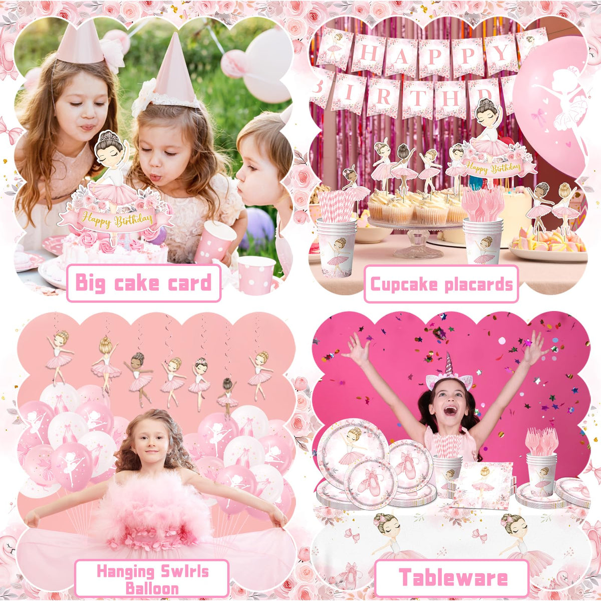 GREHUMOR ballerina cake topper adds a charming centerpiece moment.