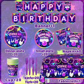 GREHUMOR bowling birthday plates come in two sizes for easy serving