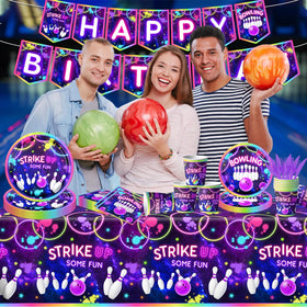 GREHUMOR neon glow bowling tablecloth brightens the party ambiance