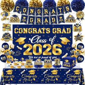 GREHUMOR graduation banner with CONGRATS GRAD for photo-ready celebrations