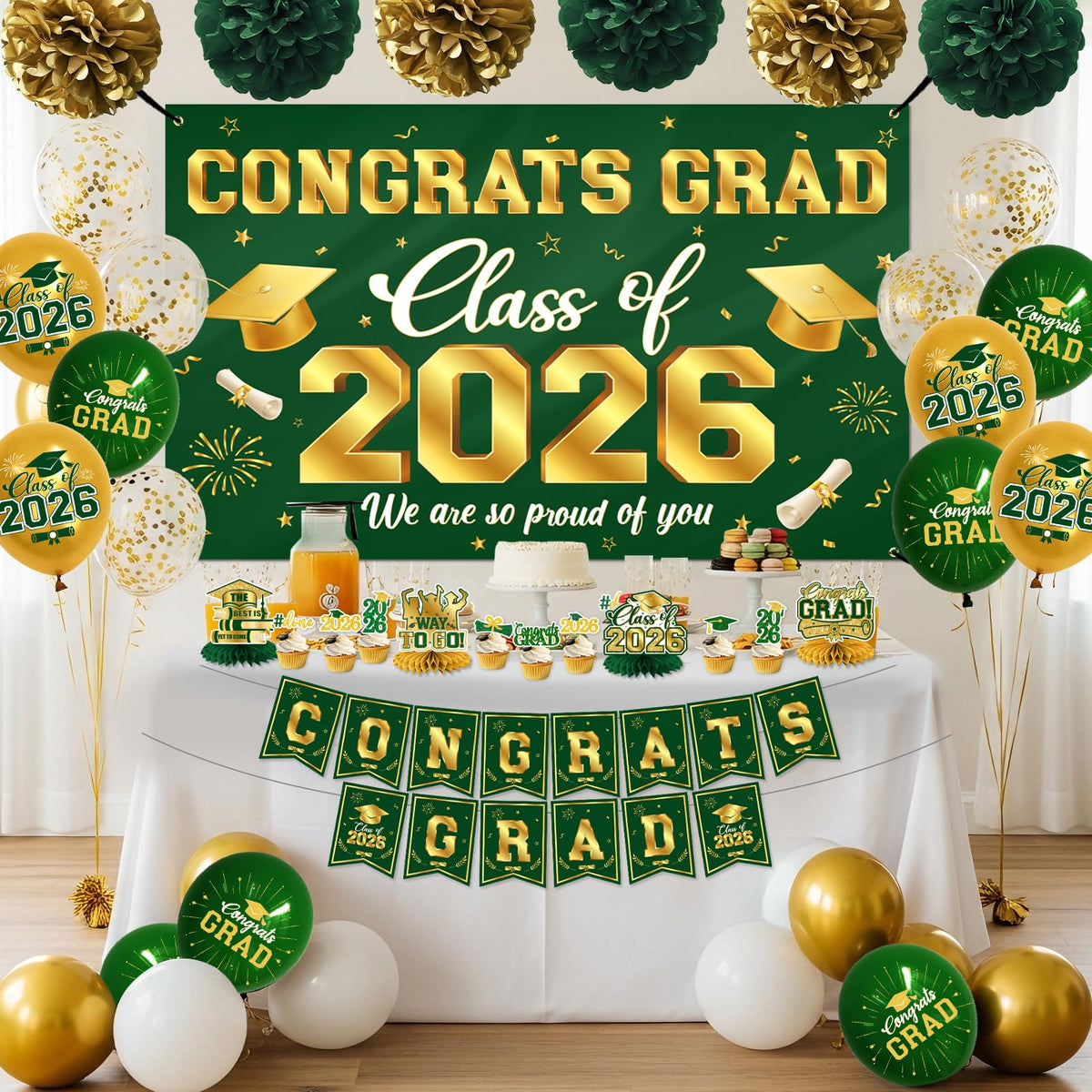 GREHUMOR Graduation hanging swirls introduce movement for photo moments