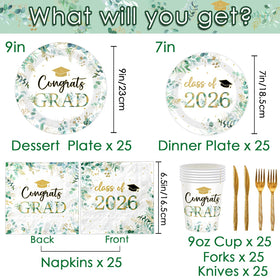 GREHUMOR sage green grad napkins for soft, stylish graduation table decor.