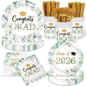GREHUMOR sage green grad plate 9in for sturdy, elegant graduation dining.