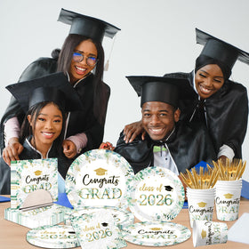 GREHUMOR sage green grad tableware set cohesive party decor.
