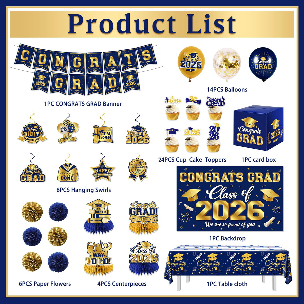 GREHUMOR sky blue and gold tablecloth creates stylish tabletops
