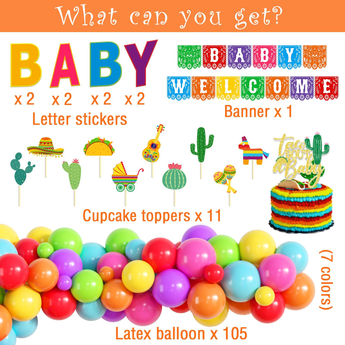 GREHUMOR taco bout a baby backdrop creates a lively party scene