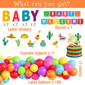 GREHUMOR taco bout a baby backdrop creates a lively party scene