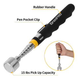 GRENPRO extendable telescoping handle adjusted to desired height