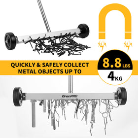 GRENPRO magnetic bar provides wide coverage to grab nails and screws quickly