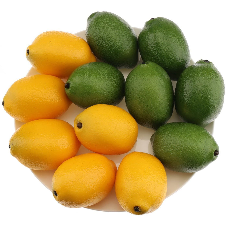Gresorth artificial lemon front view for shelf decor.