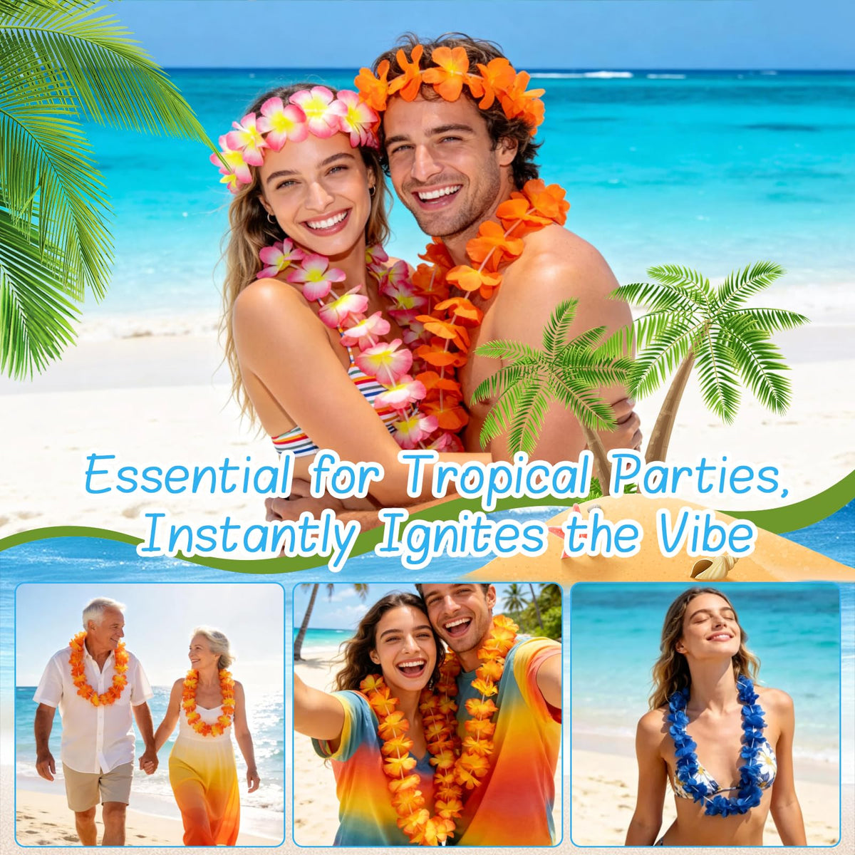 Grestar leis at 40 inches offer versatile styles for all.