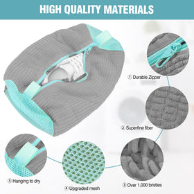 Gripooaven large-capacity bag fits multiple shoes for efficient laundry