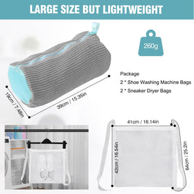 Gripooaven large-capacity sneaker bag fits multiple shoes for thorough cleaning