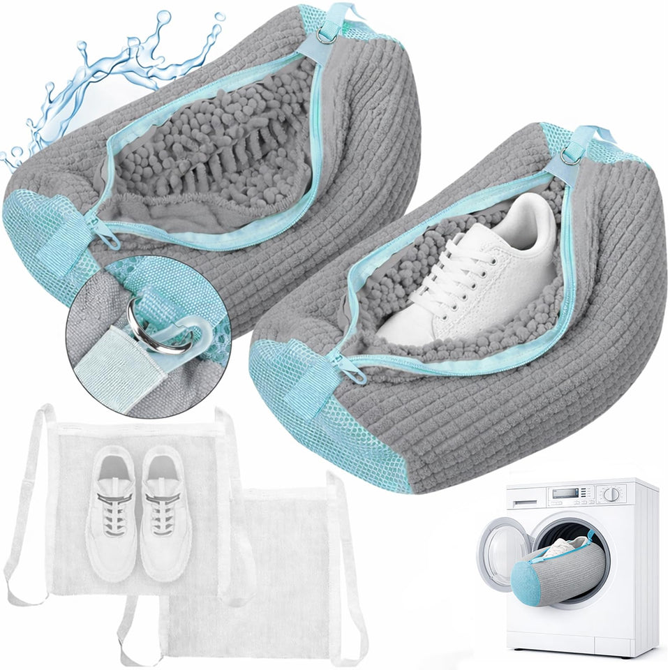 Gripooaven shoe washing bag 2-pack gray protects sneakers during washing