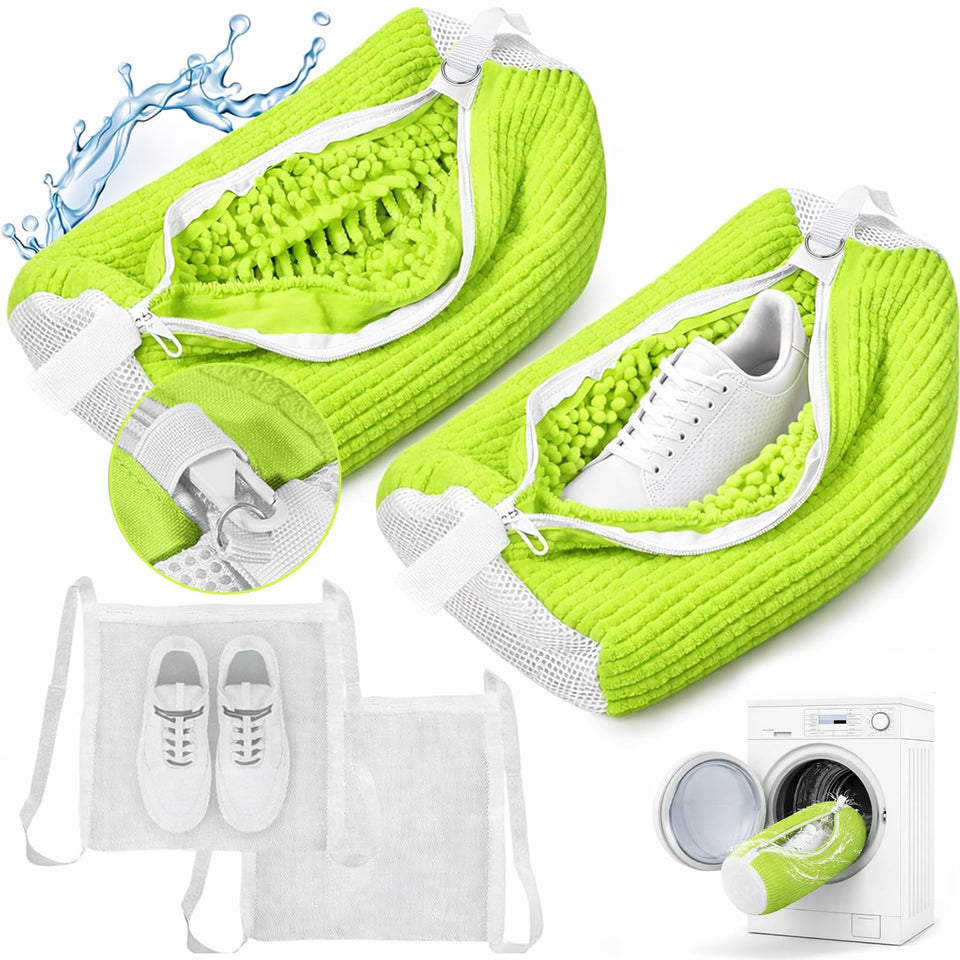 Gripooaven shoe washing bag front view with green color and durable construction