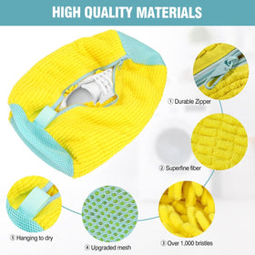 Gripooaven yellow zipper hook system keeps bag closed in the washer