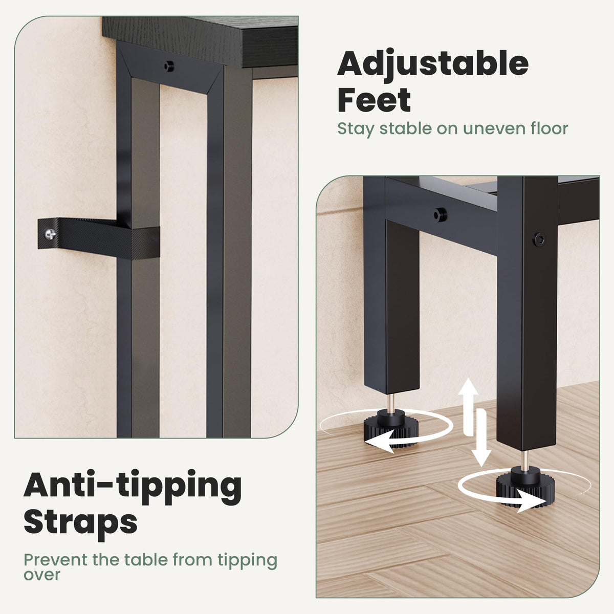 GRLEAF 4.9-foot power cord enables flexible placement without visible cords.