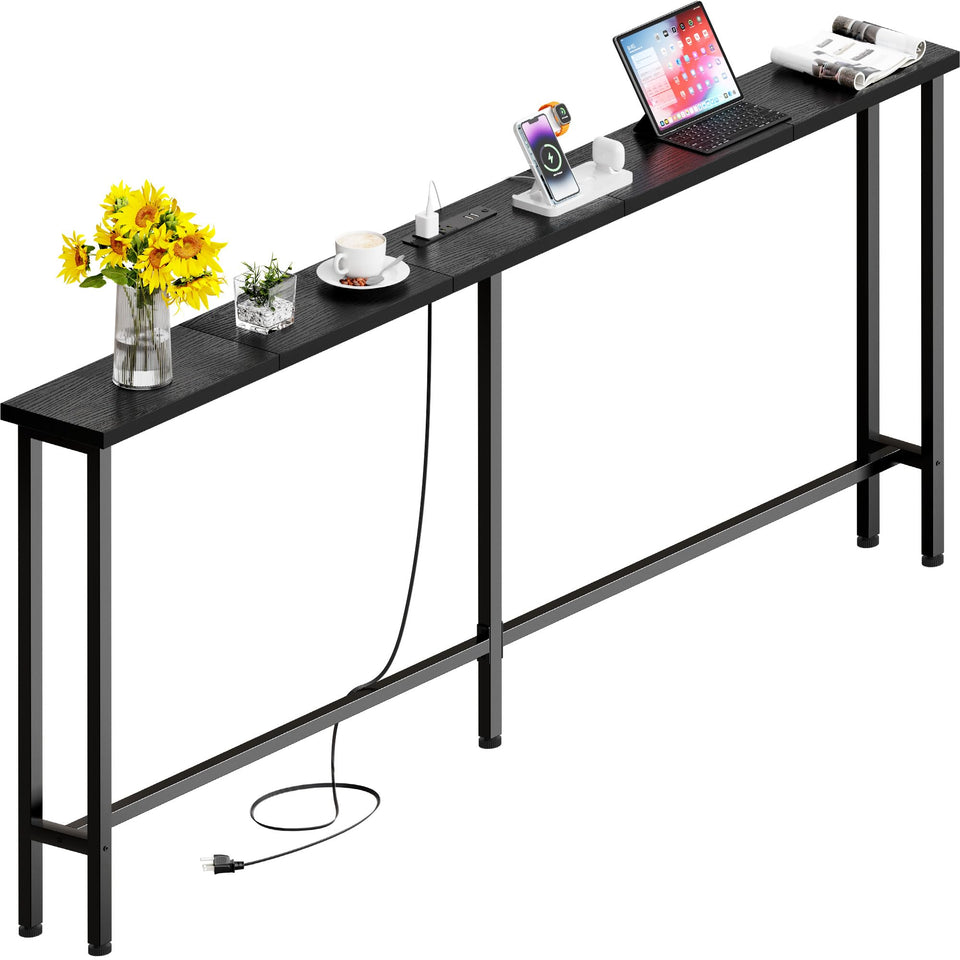 GRLEAF 78-inch sofa-table front view showing a sleek behind-the-sofa design for clean living spaces.