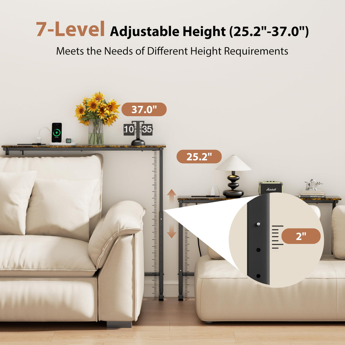 GRLEAF black finish narrow console table complements modern decor