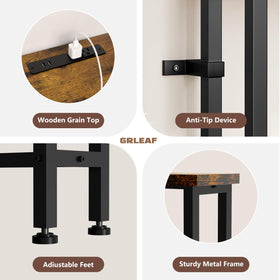GRLEAF adjustable feet stabilize the table on uneven floors for a level setup.