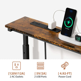GRLEAF tigerwood finish narrow console table adds warmth to entryways