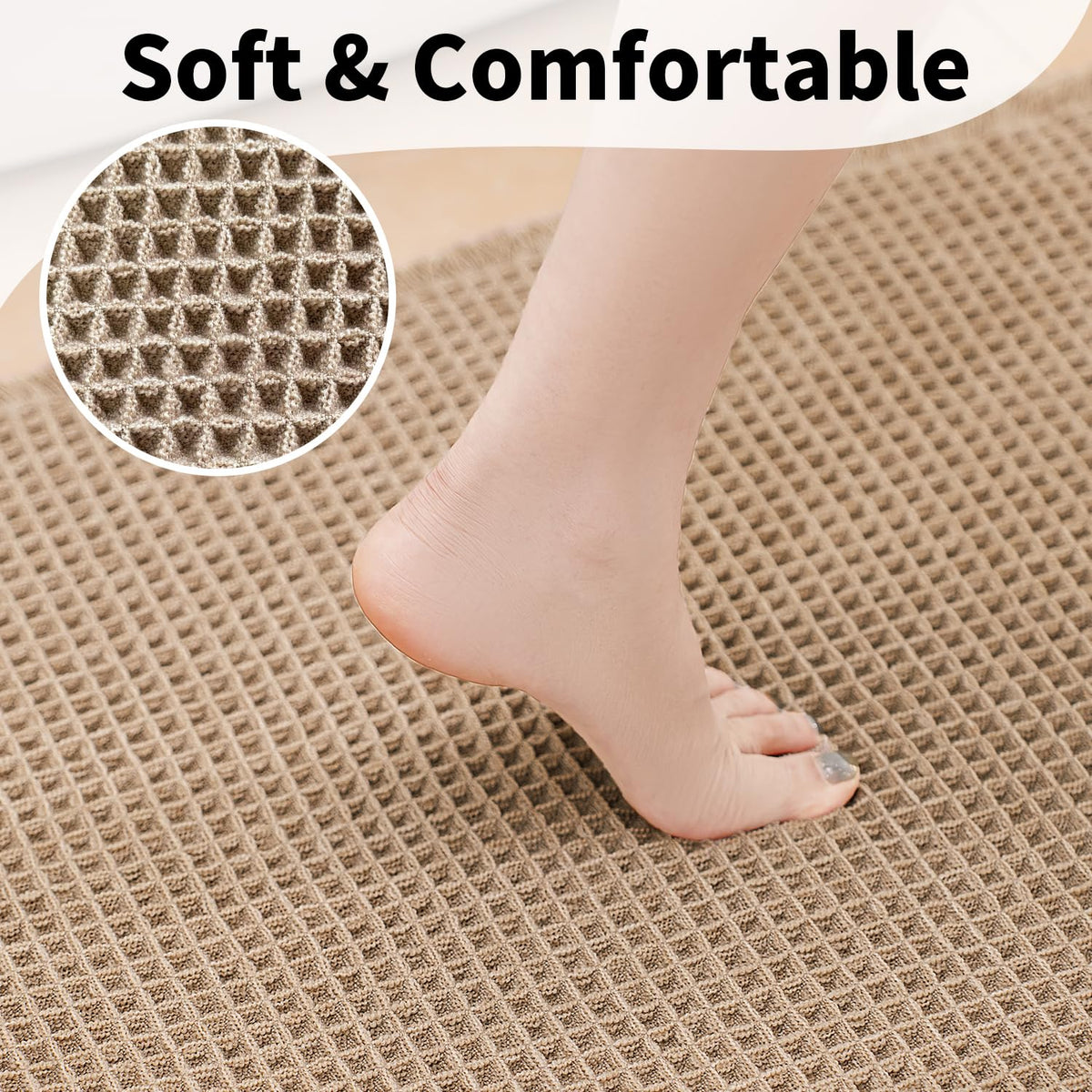 GRLYUH non-slip backing detail prevents slips on smooth floors