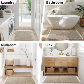 GRLYUH waffle bath mat easy-clean capability