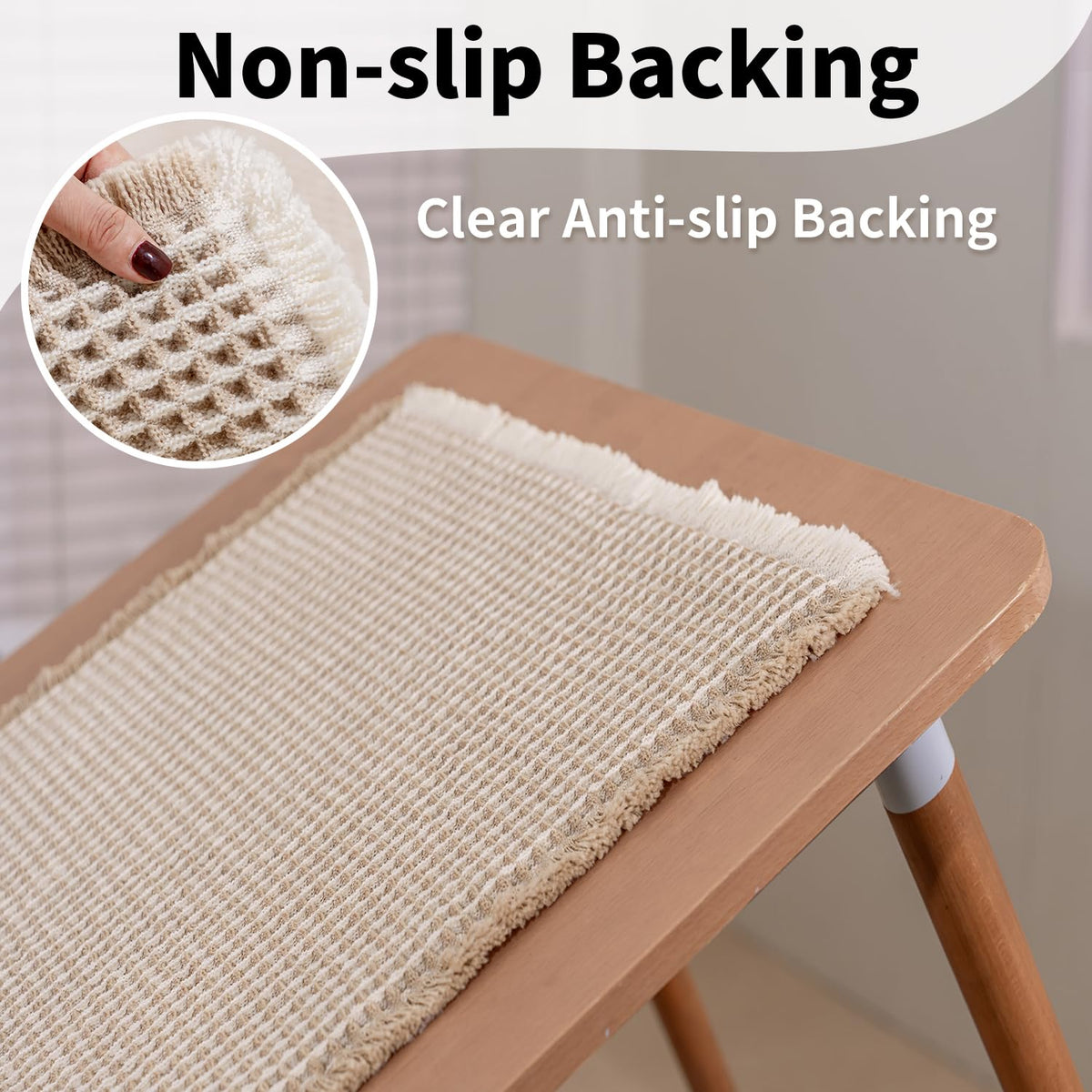GRLYUH waffle bath mat quick-dry, highly absorbent weave for drier bathrooms.