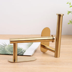 Groleca gold holdbacks used in a bathroom setup for a tidy look.
