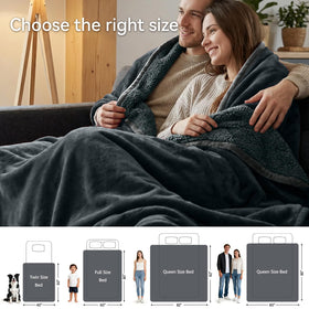 GROOSE blanket with sherpa backing provides warm, comforting warmth.