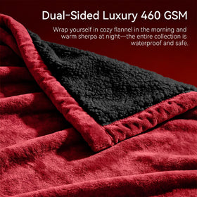 GROOSE blanket with Sherpa backing providing extra warmth and comfort.
