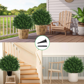 Grooy four-piece topiary set framed along a garden border for a structured backdrop
