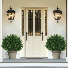 UV-resistant Grooy topiary withstands weather for porch use.