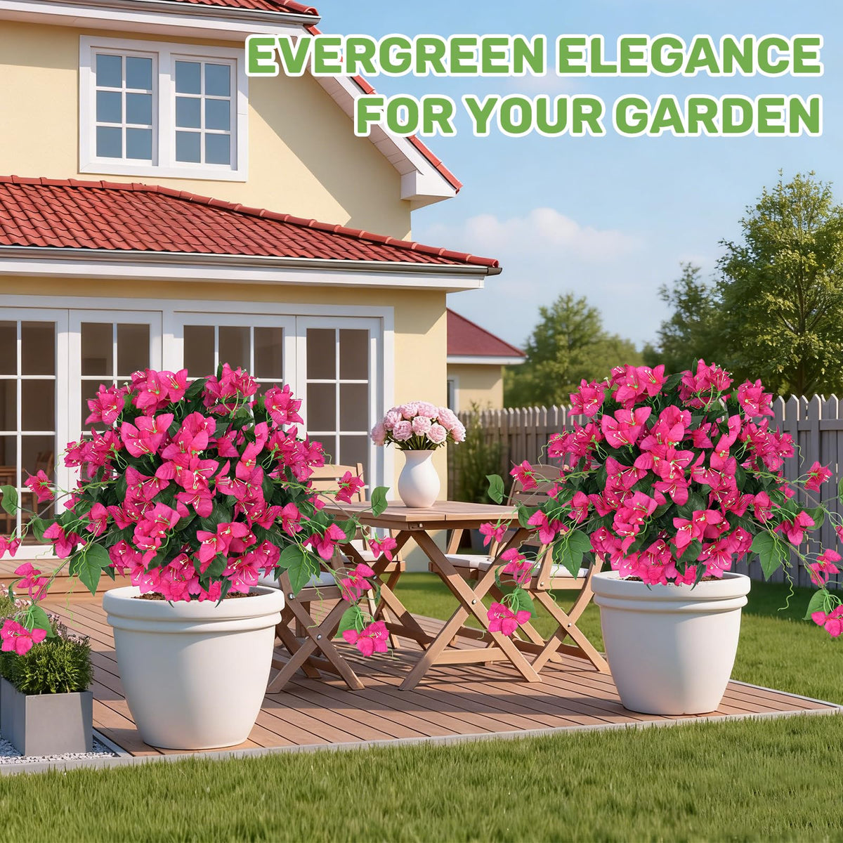 Grooy Topiary Ball on front porch enhances welcome with maintenance-free outdoor beauty