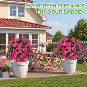 Grooy Topiary Ball on front porch enhances welcome with maintenance-free outdoor beauty