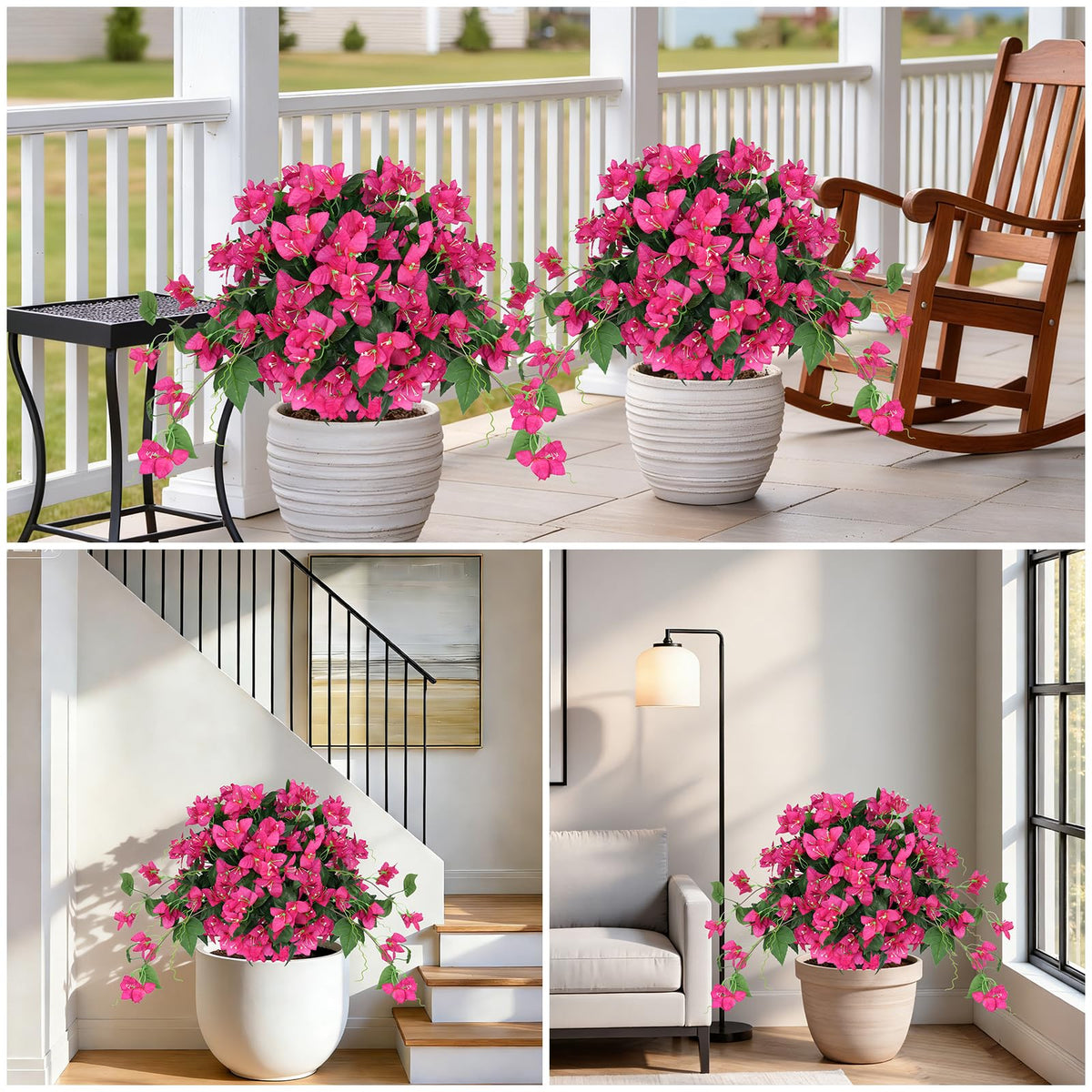 Grooy Topiary Ball adds porch charm with silk blooms and lush leaves