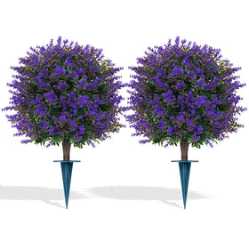 Grooy Lavender Topiary Ball outdoor porch display with low-maintenance charm.