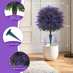 Grooy Lavender Topiary Ball UV-coated foliage close-up with vibrant color.