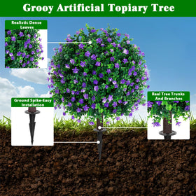 Grooy UV-resistant artificial tree withstands weather for year-round porch decor