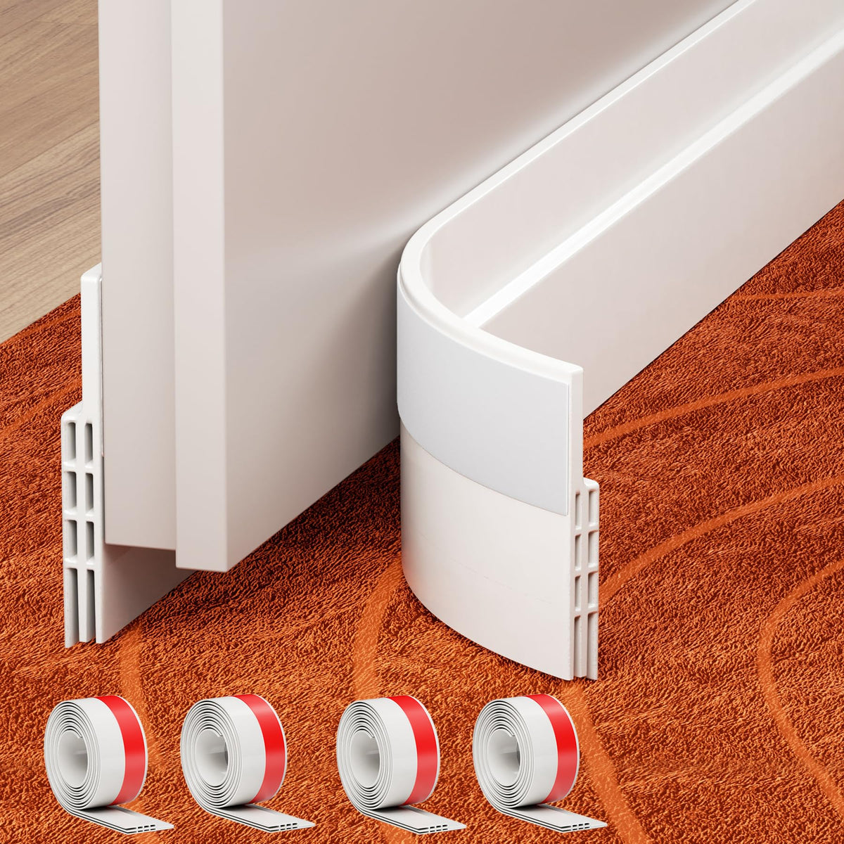 GroTheory door draft stopper 4-pack for quiet interior and exterior doors