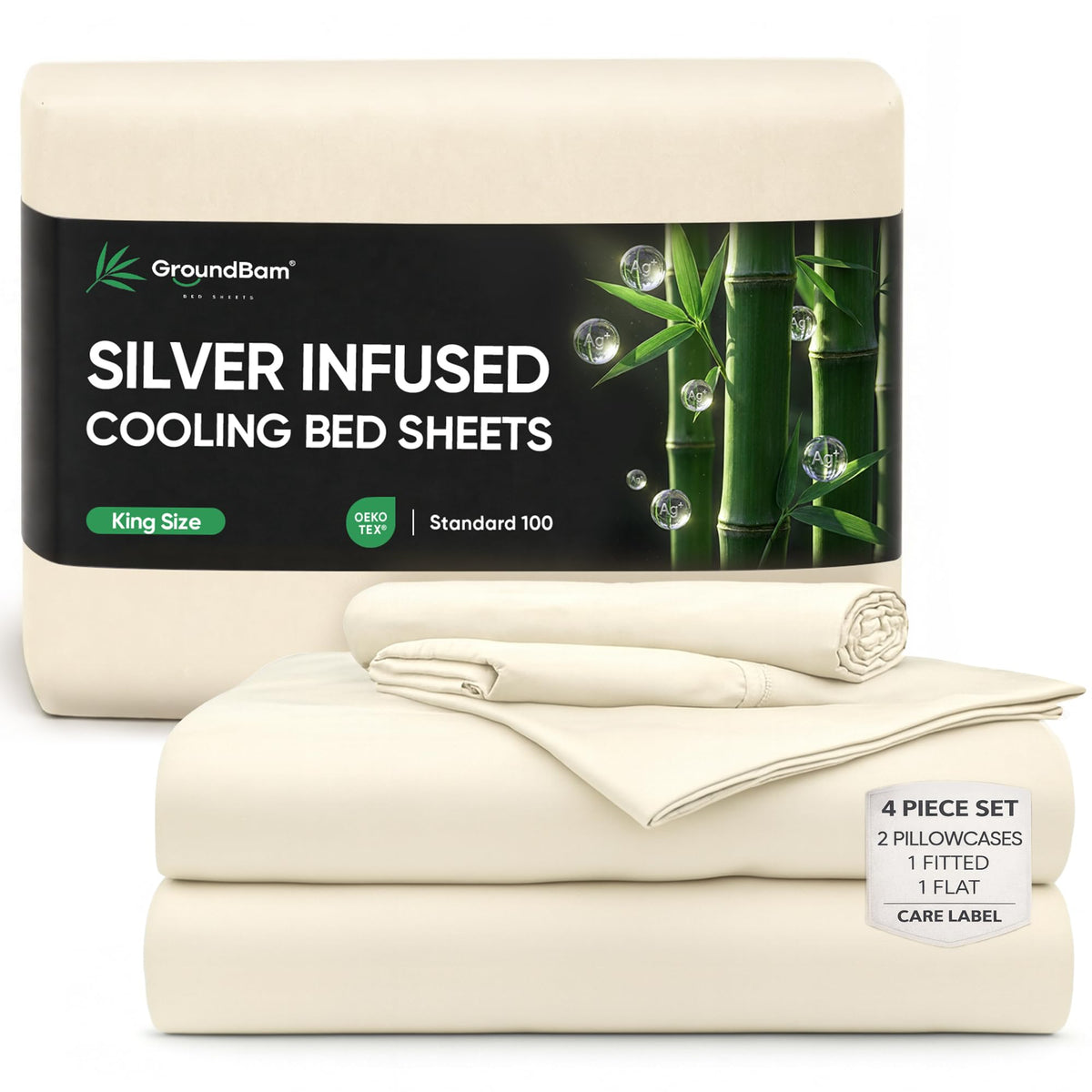 GroundBam silver-infused sheets close-up texture showing soft, gentle touch.