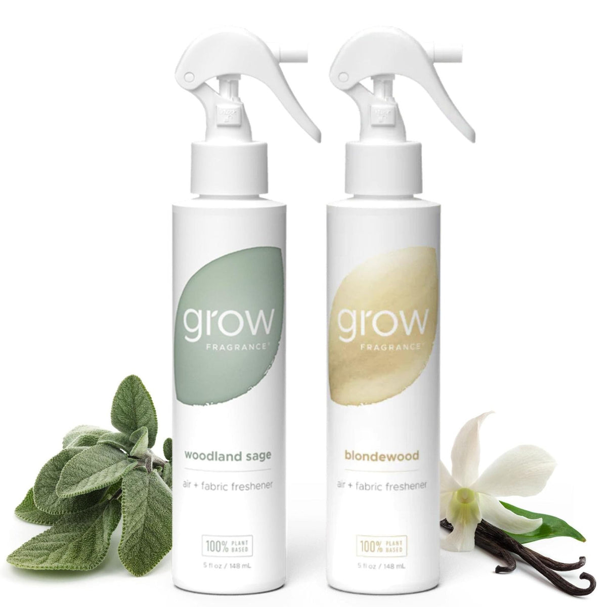 Grow Fragrance Blondewood Woodland Sage bottle: all-natural air freshener for refreshed spaces