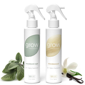 Grow Fragrance Blondewood Woodland Sage bottle: all-natural air freshener for refreshed spaces
