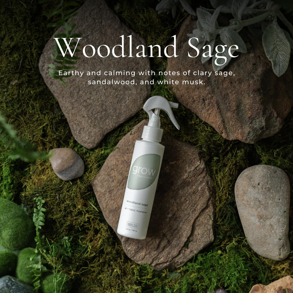Grow Fragrance Blondewood Woodland Sage linen refresh: plant-based aroma for upholstery