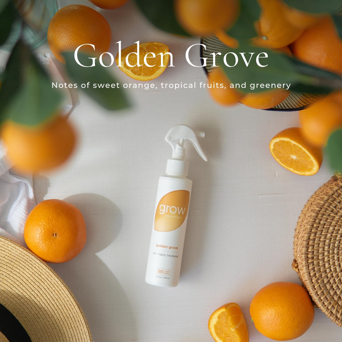 Grow Fragrance Golden Grove car interior delivers a refreshing, non-toxic boost.