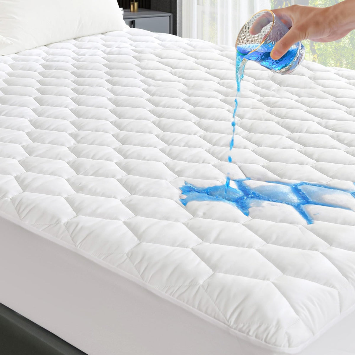 GRT King Mattress Protector with quilted top offers plush comfort and spill protection.