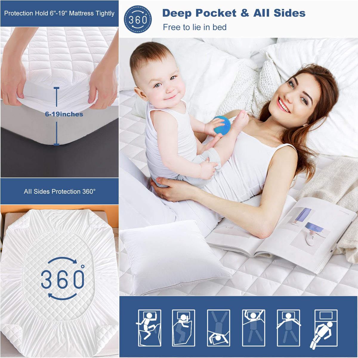 GRT quilted soft surface offers breathable comfort for restful nights